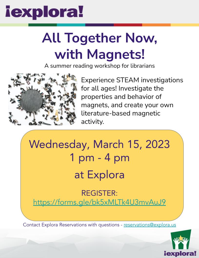 magnets teacher workshop flyer