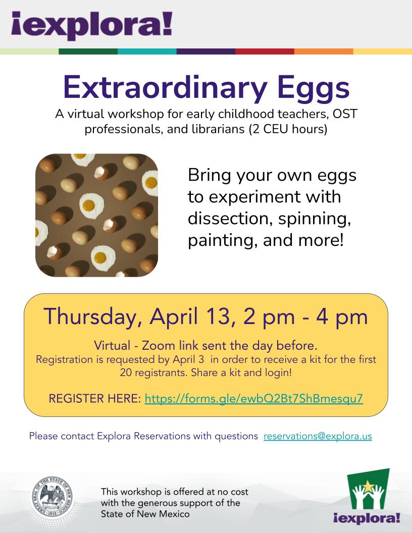 eggs teacher workshop flyer