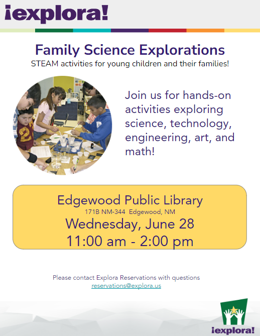 Family Science at Edgewood Library flyer