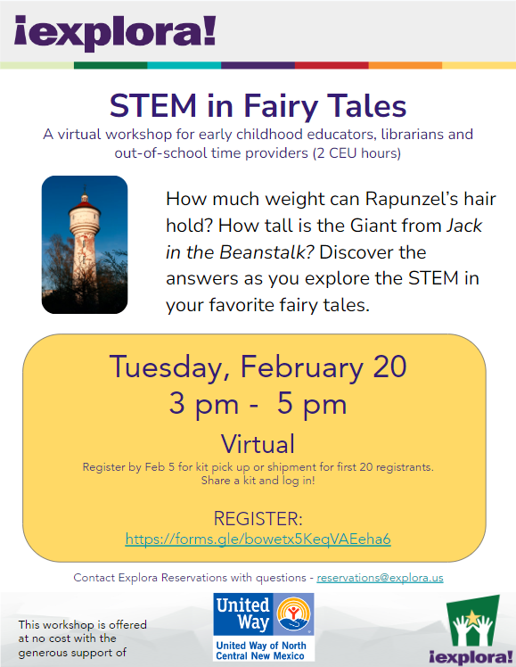 STEM in Fairy Tales a virtual workshop for early childhood educators, librarians, and out of school time providers